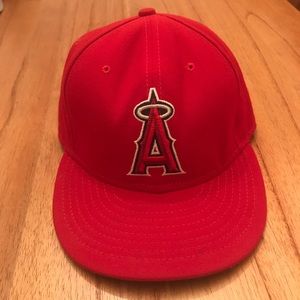 Los Angeles Angels of Anaheim Fitted Hat 7 5/8 Red
